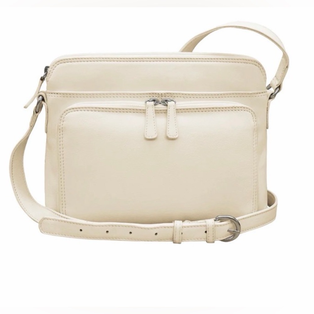 ili New York Crossbody Organizer Bag Bone Cream NEW RFID